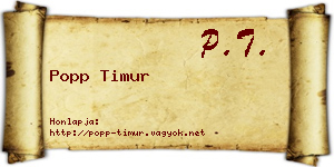 Popp Timur névjegykártya